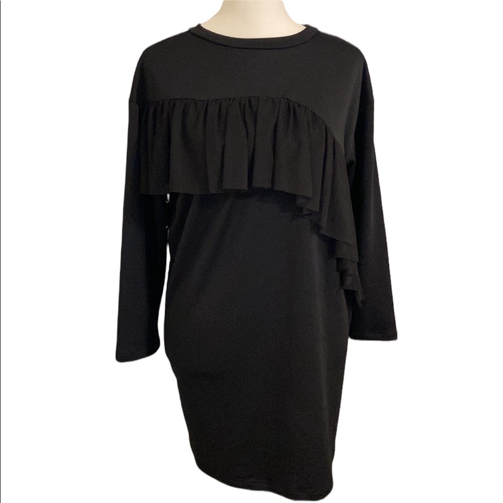 GIANNI BINI mini long sleeve T-shirt dress with ruffle